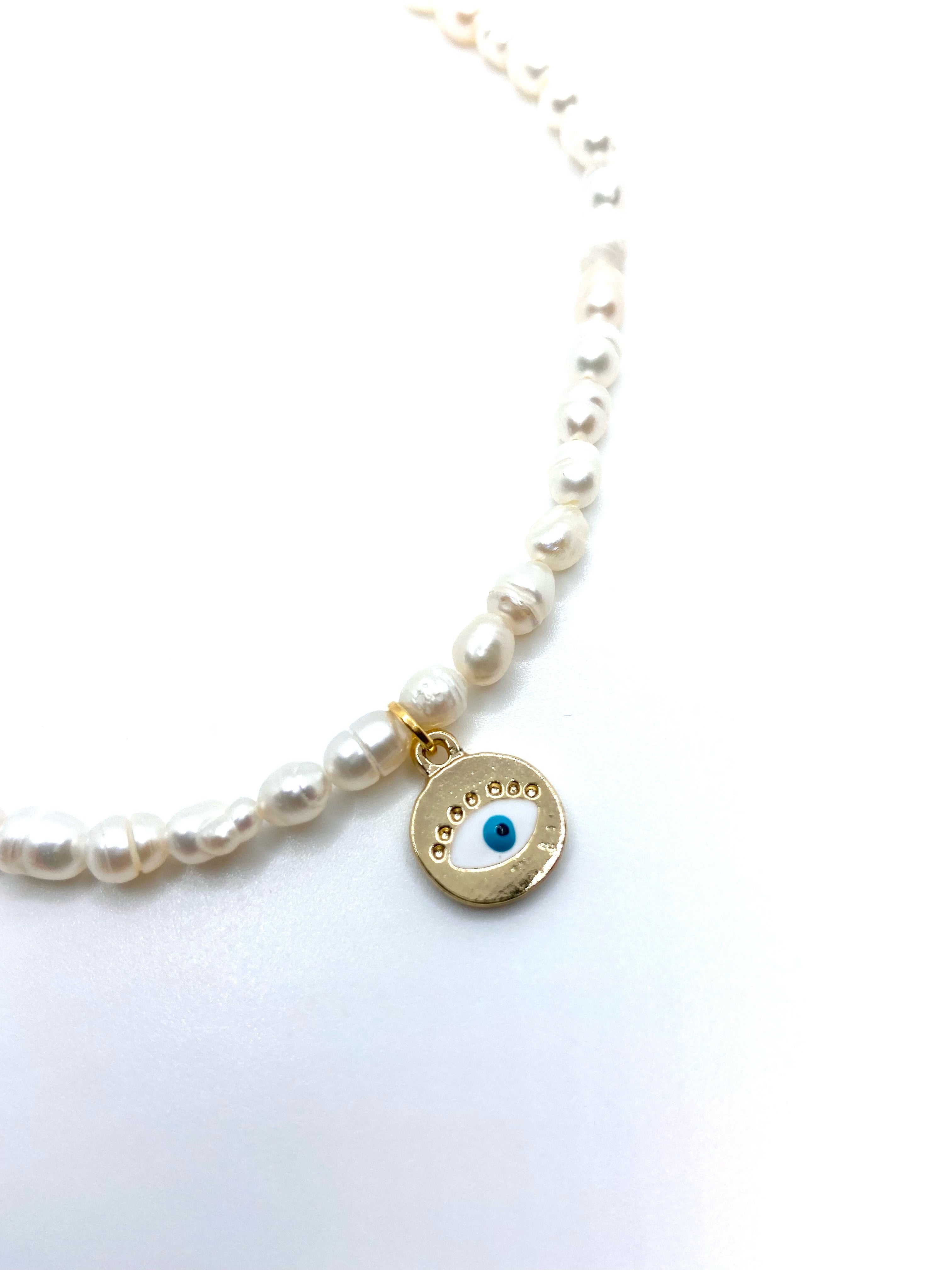 SJ Jewels Perlenkette mit Evil Eye