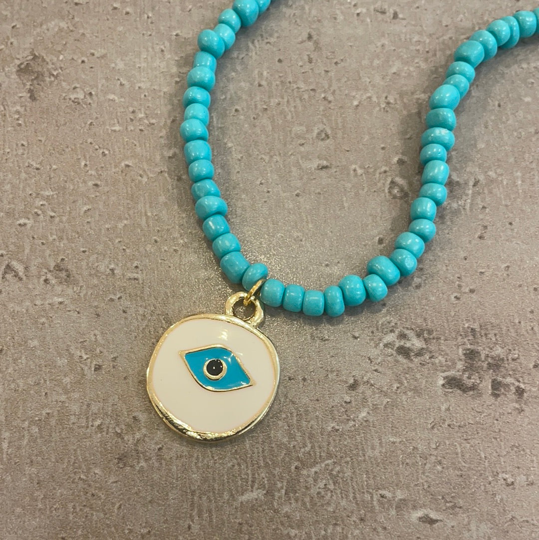 SJ Jewels Kette mit Evil Eye Türkis